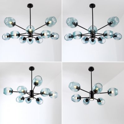 Люстра на штанге MARINE D104 10 lamps Black/Blue ImperiumLoft 193751-26