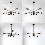 Люстра на штанге MARINE D104 10 lamps Black/Transparent ImperiumLoft 193752-26