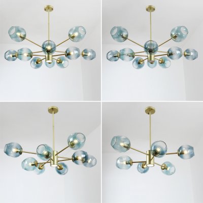 Люстра на штанге MARINE D104 10 lamps Gold/Blue ImperiumLoft 193753-26