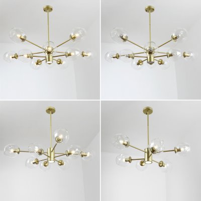 Люстра на штанге MARINE D104 10 lamps Gold/Transparent ImperiumLoft 193754-26