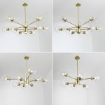 Люстра на штанге MARINE D104 10 lamps Gold/Transparent ImperiumLoft 193754-26