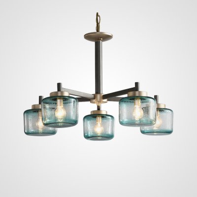 Подвесная люстра POT D70 5 lamps Blue ImperiumLoft 195517-26