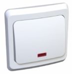 Lexel Этюд 1-кл. переключатель с подсветкой (СХ.6) белый (скр.устан.) (BC10-007b)