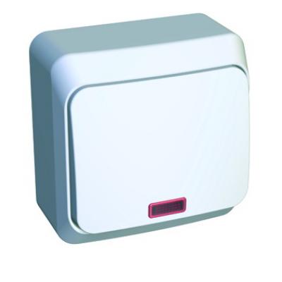 Lexel Этюд 1-кл. переключатель с подсветкой (СХ.6) белый (накладные) (BA10-007b)