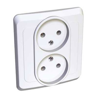 Lexel Этюд 2-ая розетка без заземления белый (скр.устан.) (PC16-005b) Lexel Этюд 2-ая розетка без заземления белый (скр.устан.) (PC16-005b)