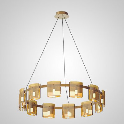 Подвесная люстра JANICE D100 Brass Amber ImperiumLoft 201056-23 Подвесная люстра JANICE D100 Brass Amber ImperiumLoft 201056-23