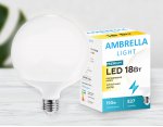 Лампа матовая Ambrella LED A120-PR 18W E27 3000K (200W) BULBING