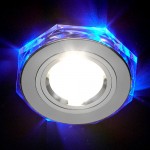 Точечный светильник со светодиодной подсветкой Elektrostandard 2020/2 SL/LED/BL (хром / синий)