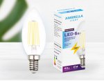 Лампа светопрозрачная Ambrella Filament LED C37-F 6W E14 4200K (60W) 220-240V BULBING