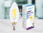 Лампа светопрозрачная Ambrella Filament LED C35 6W E14 4200K (50W) 220-240V BULBING