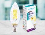 Лампа светопрозрачная Ambrella Filament LED C35 6W E14 6400K (50W) 220-240V BULBING