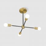 Люстра на штанге SPUTNIK D51 Gold/Black tubes ImperiumLoft 203565-26