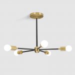 Люстра на штанге SPUTNIK D55 Gold/Black tubes ImperiumLoft 203566-26