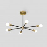 Люстра на штанге SPUTNIK D65 Gold/Black tubes ImperiumLoft 203567-26