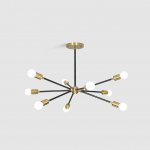 Люстра на штанге SPUTNIK D75 Gold/Black tubes ImperiumLoft 203568-26