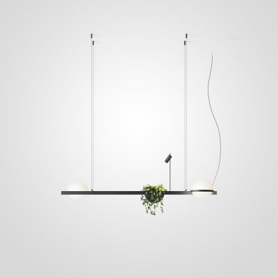 Реечный светильник PALMA Wall lamp 2 шара + 1 вазон горизонтальная ImperiumLoft 204172-22 Реечный светильник PALMA Wall lamp 2 шара + 1 вазон горизонтальная ImperiumLoft 204172-22