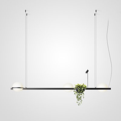 Реечный светильник PALMA Wall lamp 3 шара + 1 вазон горизонтальная ImperiumLoft 204173-22