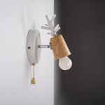 Бра с рожками DEER A SWITCH White/Light wood ImperiumLoft 204237-26
