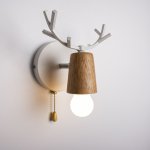 Бра с рожками DEER A SWITCH White/Light wood ImperiumLoft 204237-26