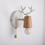 Бра с рожками DEER A SWITCH White/Light wood ImperiumLoft 204237-26