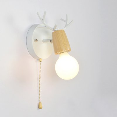 Бра с рожками DEER A SWITCH White/Light wood ImperiumLoft 204237-26
