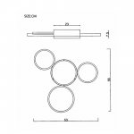 Потолочная люстра в виде колец TWINE 4 rings Black ImperiumLoft 204612-26