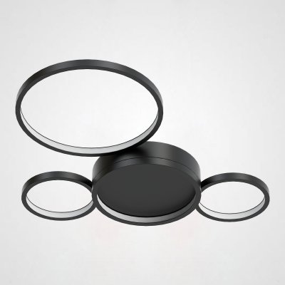Потолочная люстра в виде колец TWINE 4 rings Black ImperiumLoft 204612-26