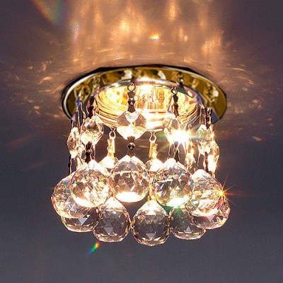 

Светильник точечный с хрусталем Elektrostandard 2051-C FGD/Clear (золото / прозр. хрусталь), 2051 MR16 GD/CL золото/прозрачный