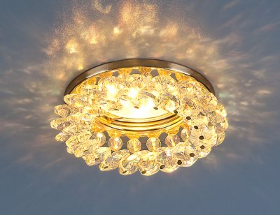 

Светильник точечный с хрусталем Электростандарт 206 MR16 GD/Color золото/перламутр, 206 MR16 GD/Color золото/перламутр