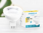 Лампа матовая Ambrella LED MR16-PR 7W GU5.3 3000K (60W) 175-250V BULBING