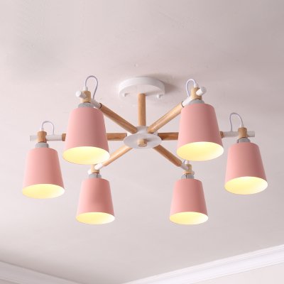 Люстра на штанге VARDA 6 lamps Pink ImperiumLoft 208249-26