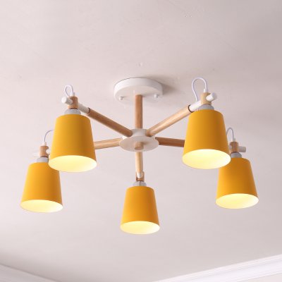 Люстра на штанге VARDA 5 lamps Yellow ImperiumLoft 208251-26