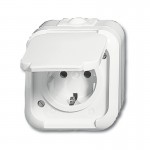 Розетка 2Р+E 10/16А 250В IP44 для открытого монтажа Duro 2000 WW чисто-белый [BJE2300 EWW] 2083-0-0608