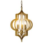 Люстра Scarlett Hollywood Regency Gold Leaf Pattern Pendant Chandelier D42 ImperiumLoft 208443-28