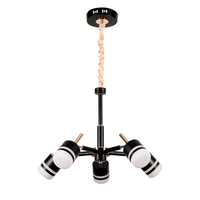 Люстра светодиодная Экономсвет 21089/5BK+GD WT+BK