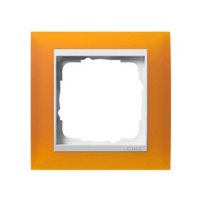 Gira EV Полупрозрачн.янтарная/глянц.бел Рамка 1-ая (G211332)