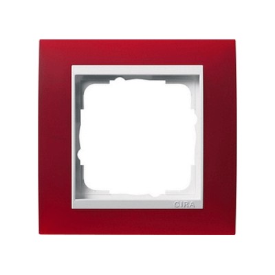Gira EV Полупрозрачн.красная/глянц.бел Рамка 1-ая (G211398)