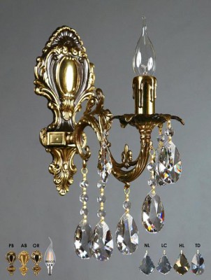 

Светильник бра Ambiente 2118/1 PB Leaf crystal, 2118/1 PB Leaf crystal