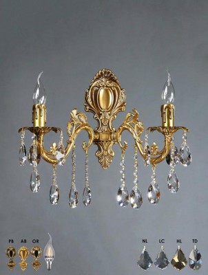 

Светильник бра Ambiente 2118/2 AB Leaf crystal, 2118/2 AB Leaf crystal