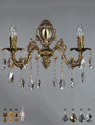 

Светильник бра Ambiente 2118/2 PB Leaf crystal, 2118/2 PB Leaf crystal