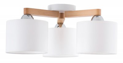 Светильник потолочный БЕЛЛА 3хЕ27х60Вт белый и натуральный 212-51-23 Светильник потолочный БЕЛЛА 3хЕ27х60Вт белый и натуральный 212-51-23