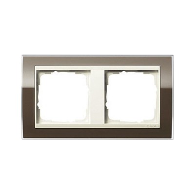 Gira EV CL Коричневый/Крем глянц Рамка 2-ая (G212761)