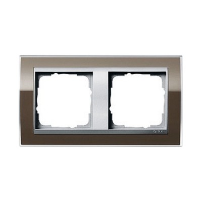 Gira EV CL Коричневый/Алюминий Рамка 2-ая (G212766)