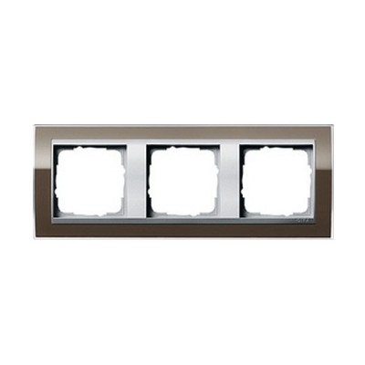 Gira EV CL Коричневый/Алюминий Рамка 3-ая (G213766)