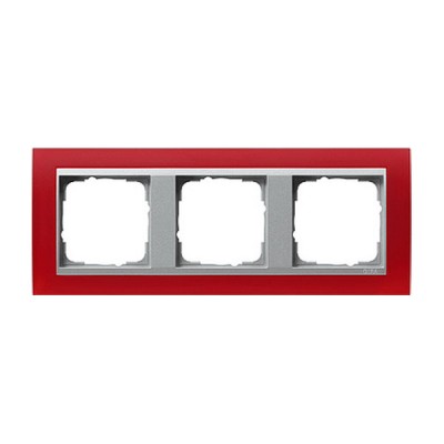Gira EV Матово-красный/алюминий Рамка 3-ая (G21392)