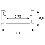 SLV 213941 GLENOS Linear-Profil 1107-100, mattweiss, 1m
