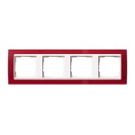 Gira EV Полупрозрачн.красная/глянц.бел Рамка 4-ая (G214398)