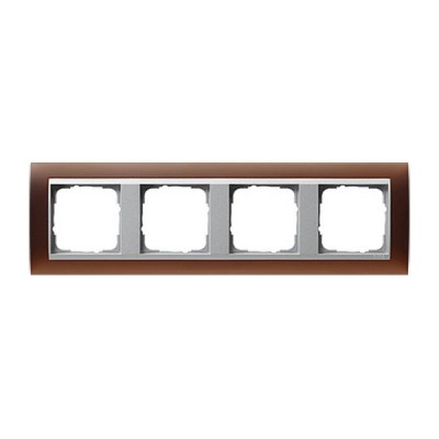 Gira EV Матово-коричневый/алюминий Рамка 4-ая (G21459)