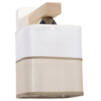 Бра НАДЯ 1хЕ27х60Вт, белый + натуральный, 217-51-21/W