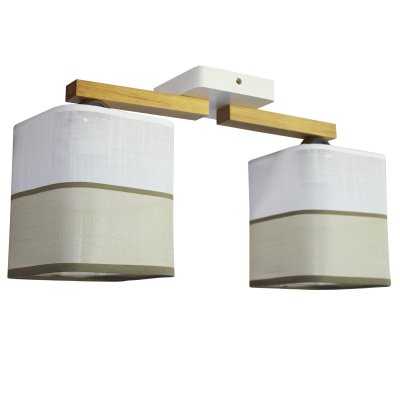 Св-ик потолочный НАДЯ 2хЕ27х60Вт, белый + натуральный, 217-51-22 Св-ик потолочный НАДЯ 2хЕ27х60Вт, белый + натуральный, 217-51-22